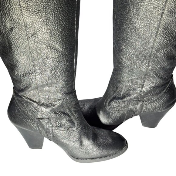 Naturalizer Women's Black Leather Marsella Knee-High Boots Wide Shaft  Size 9W - Picture 7 of 12